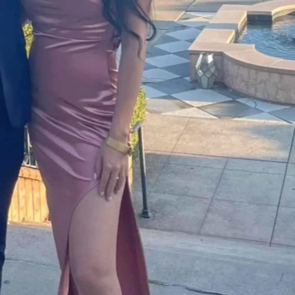 Windsor pink satin maxi dress